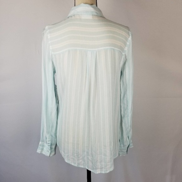 NWT Weekend Striped Button Down Shirt - Picture 3 of 4